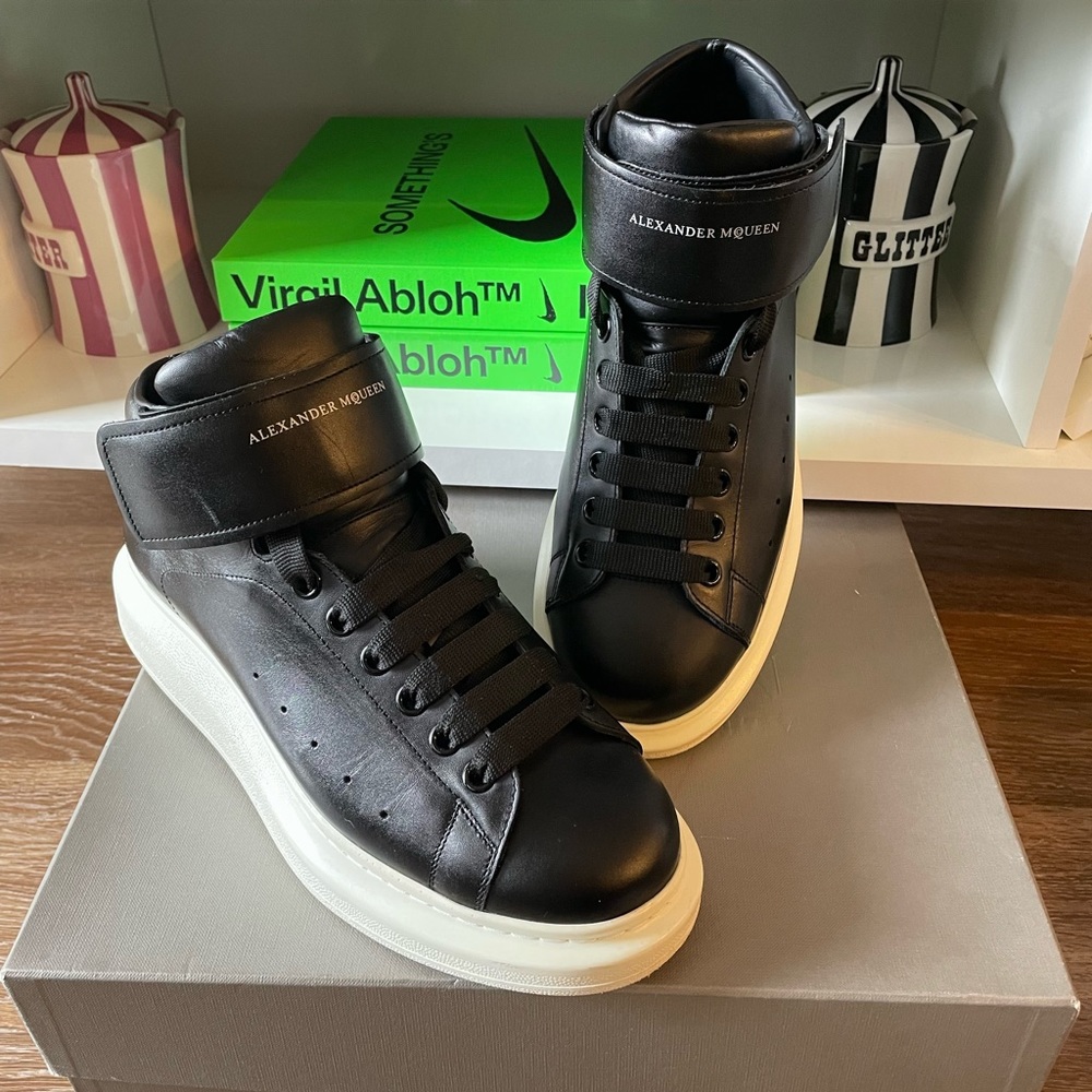 Alexander McQueen High Top Oversized Strap Sneakers